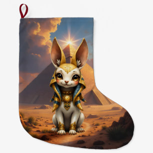 Sunlit Guardian – Desert Relic Bunny. Large Christmas Stocking