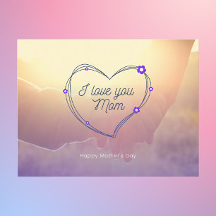 Sunlit Heart I Love You Mom Postcard