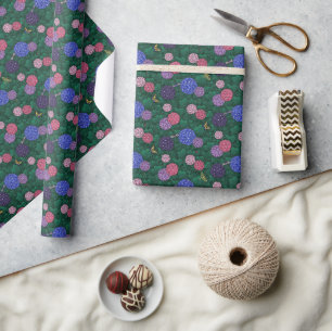 Sunlit Hydrangea Garden Pewter Small Wrapping Paper