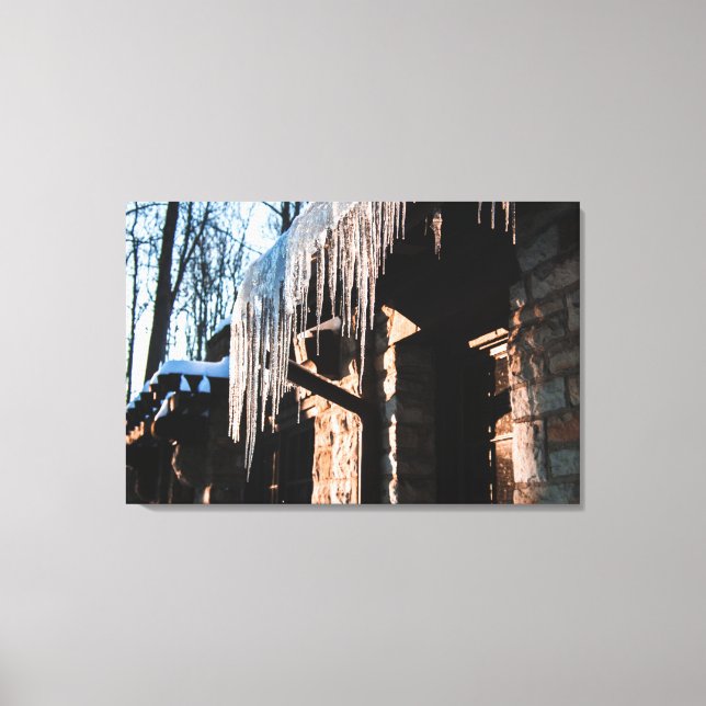 Sunlit Icicles Canvas Print (Front)