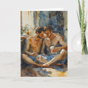 Sunlit Kitchen Ice Cream Embrace Card