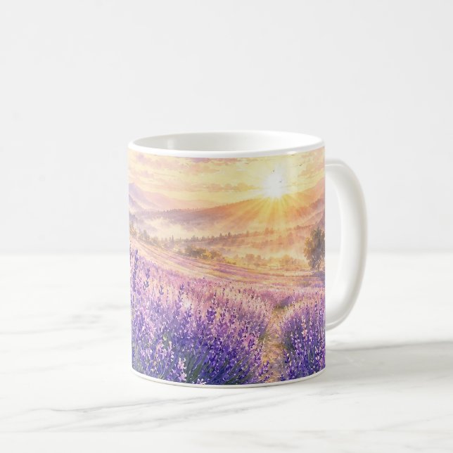 Sunlit Lavender Fields Mug (Front Right)