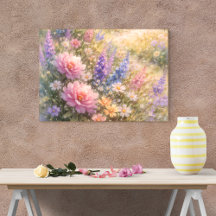 Sunlit Meadow with Blooming Peonies
