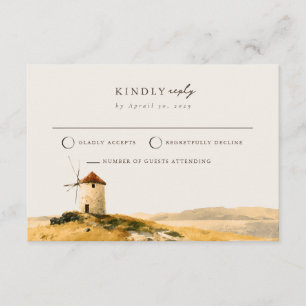 Sunlit Mediterranean Coast Mail Back RSVP Card