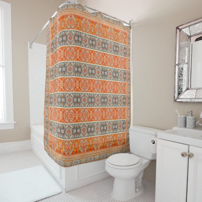 Sunlit Moroccan Weave Shower Curtain (In Situ)
