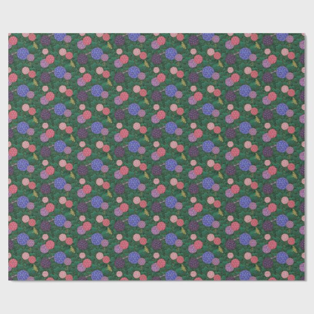 Sunlit Moth Hydrangea Garden Bronze Small Wrapping Paper (Flat)