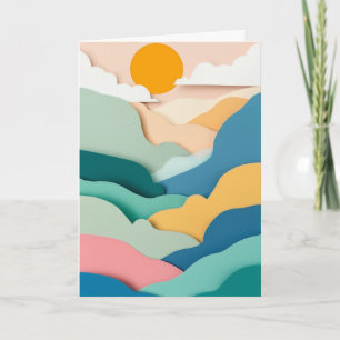 Sunlit Mountain Peaks Card