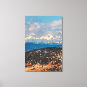 Sunlit mountain Triglav orange grass Canvas Print