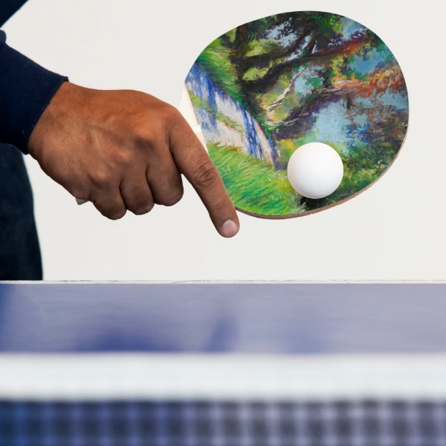 Sunlit Olive Grove Pastel Landscape Ping Pong Paddle (Insitu)