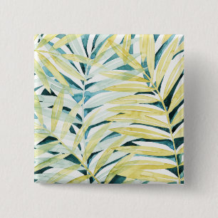 Sunlit Palms - Palm Tree Leaves 15 Cm Square Badge