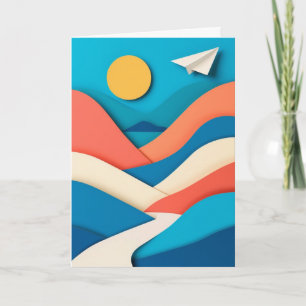 Sunlit Paper Aeroplane Journey Card