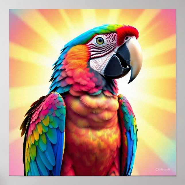Sunlit Parrot Poster (Front)
