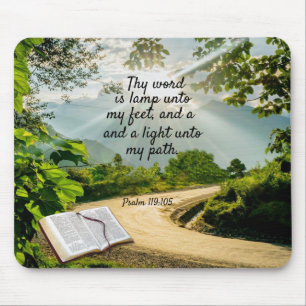 Sunlit Pathway and Bible Mouse Mat