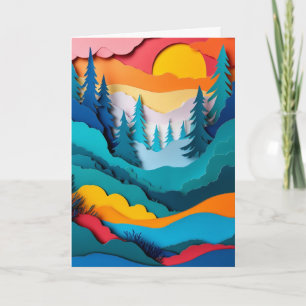 Sunlit Pine Forest Dawn Card