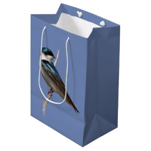 Sunlit Profile of a Tree Swallow Songbird Medium Gift Bag