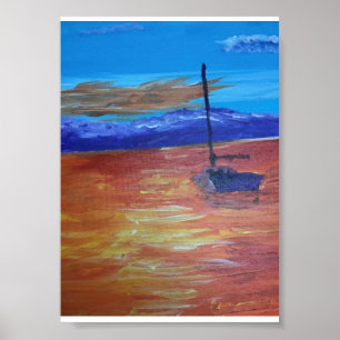 Sunlit Sail Boat  Poster