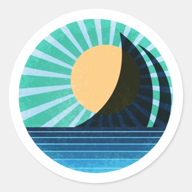 Sunlit Sail Sticker Teal (Front)