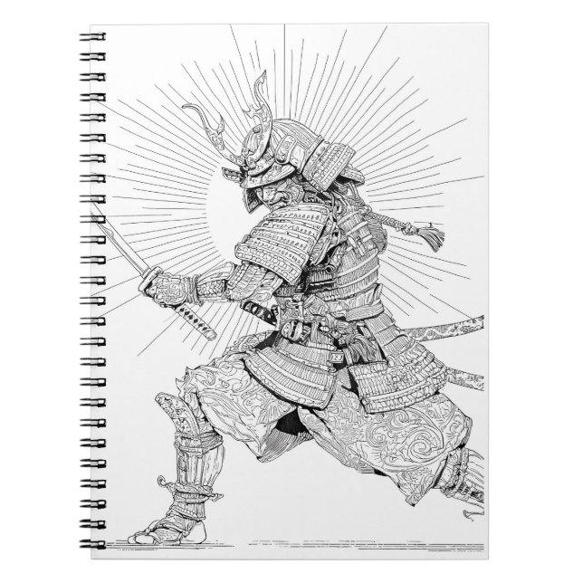Sunlit Samurai Precision Line Art Notebook (Front)