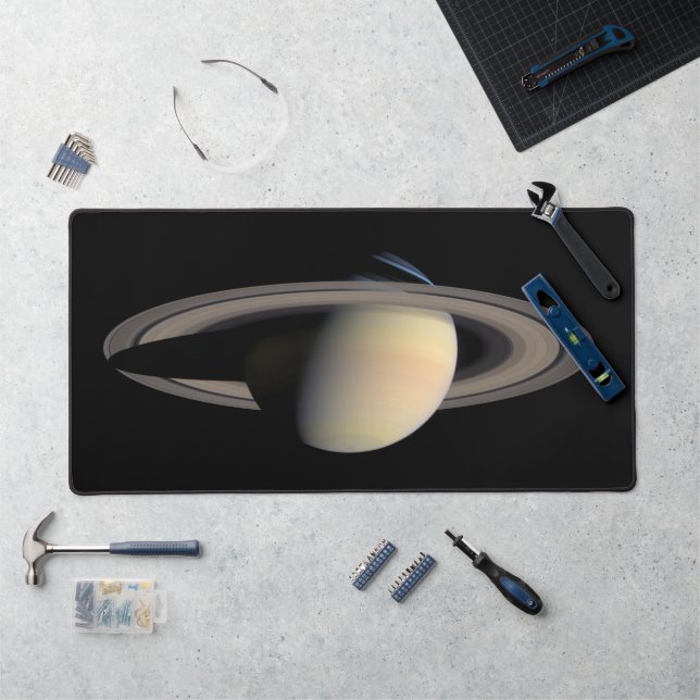Sunlit Saturn Gas Giant Planet by Cassini Desk Mat (Workstation)