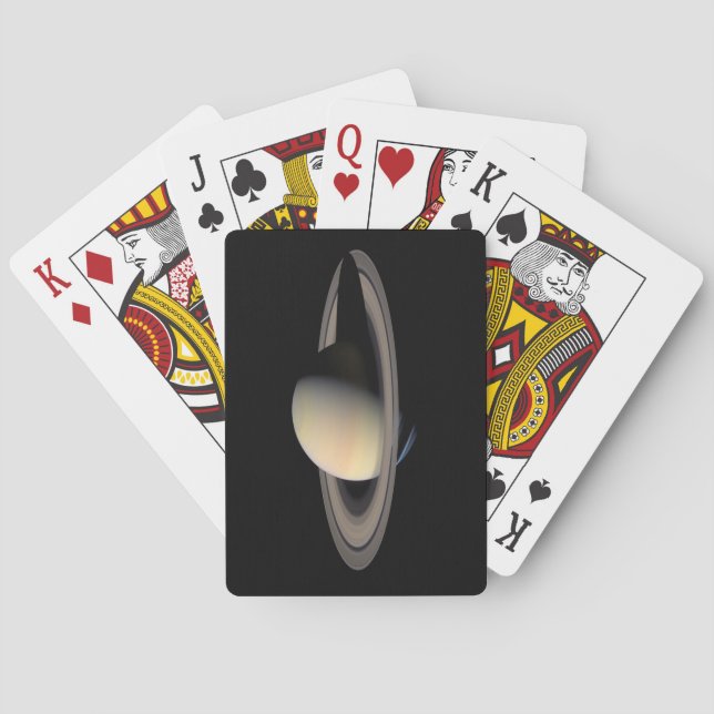 Sunlit Saturn Gas Giant Planet by Cassini Playing Cards (Back)
