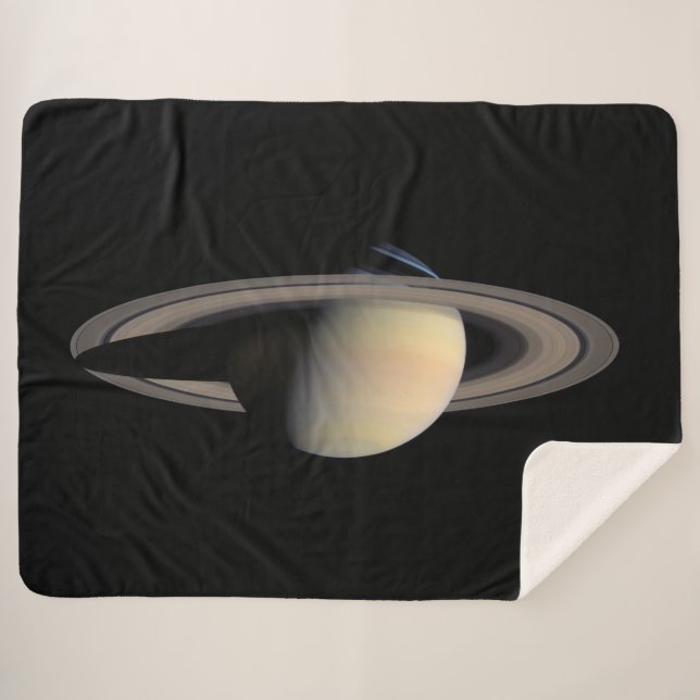 Sunlit Saturn Gas Giant Planet by Cassini Sherpa Blanket (Front (Horizontal))