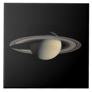 Sunlit Saturn Gas Giant Planet by Cassini Tile