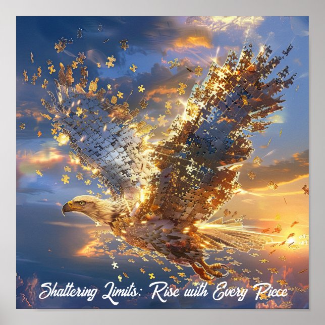 Sunlit Soaring Eagle Puzzle Poster (Front)