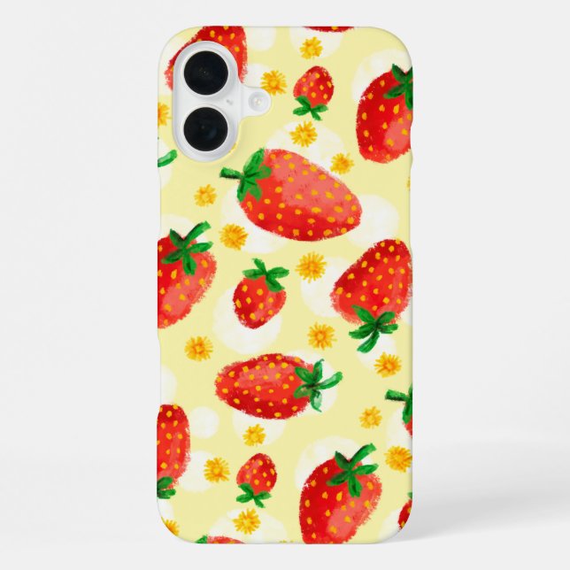 Sunlit Strawberries & Daisies iPhone Case (Back)