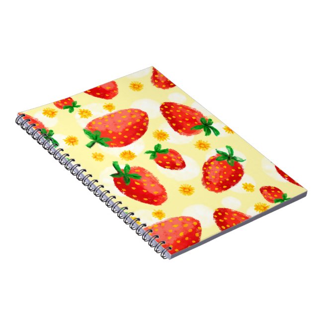 Sunlit Strawberries & Daisies  Notebook (Right Side)