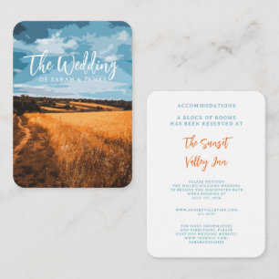 Sunlit Summer Country Road Golden Field Rustic Enclosure Card