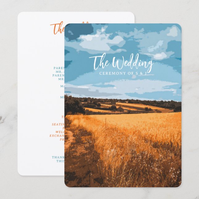 Sunlit Summer Rustic Country Golden Field Nature Programme (Front/Back)