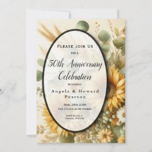 Sunlit Summer Sunflower Blooms Invitation