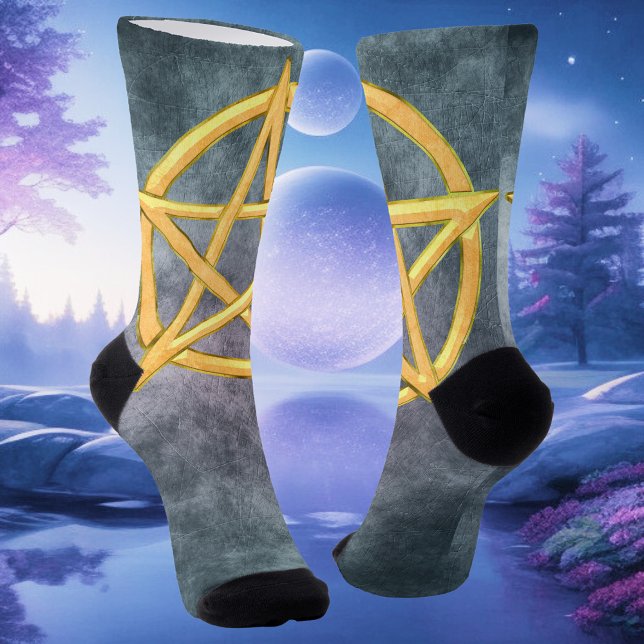 Sunlit Symmetry: A Citrine Pentagram Creation Socks (Creator Uploaded)