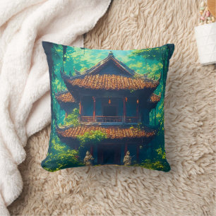 Sunlit Thai House in Lush Jungle Cushion