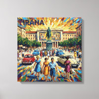Sunlit Tirana Square Elegance Canvas Art