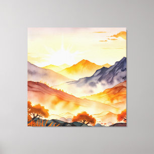 Sunlit Trees and Shadowed Valleys Canvas Print