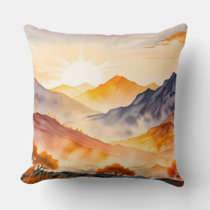 Sunlit Trees and Shadowed Valleys Cushion