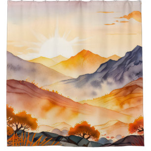 Sunlit Trees and Shadowed Valleys Shower Curtain