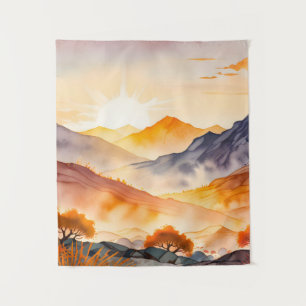 Sunlit Trees and Shadowed Valleys Tapestry