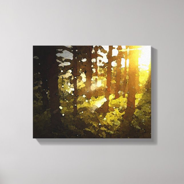Sunlit Trees Watercolor Canvas Print (Front)