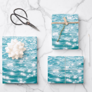 Sunlit Tropical Ocean Waves Wrapping Paper Sheet