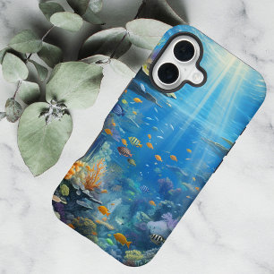 Sunlit Tropical Underwater Coral Reef iPhone 16 Case