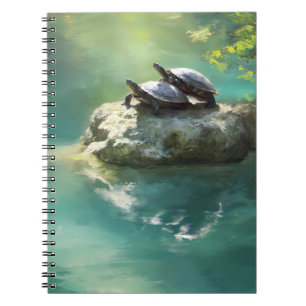Sunlit Turtle Pond Reflection Notebook