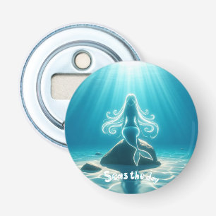Sunlit, underwater mermaid bottle opener