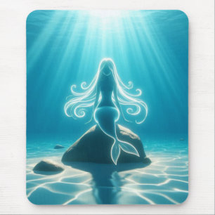 Sunlit, underwater mermaid mouse mat