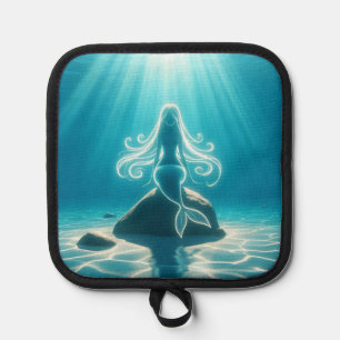 Sunlit, underwater mermaid pot holder