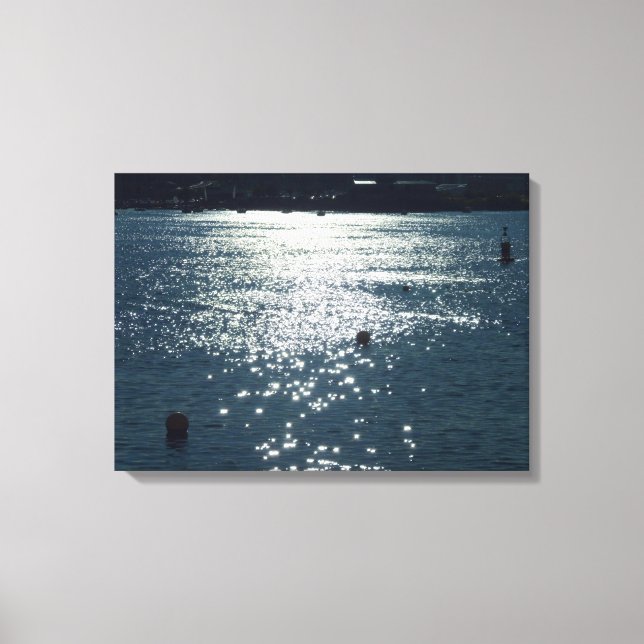 Sunlit water Cardiff Bay Canvas Print (Front)