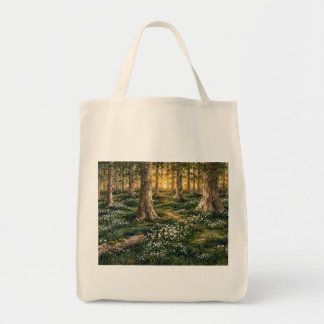 Sunlit Woodland Wildflower Forest Tote Bag