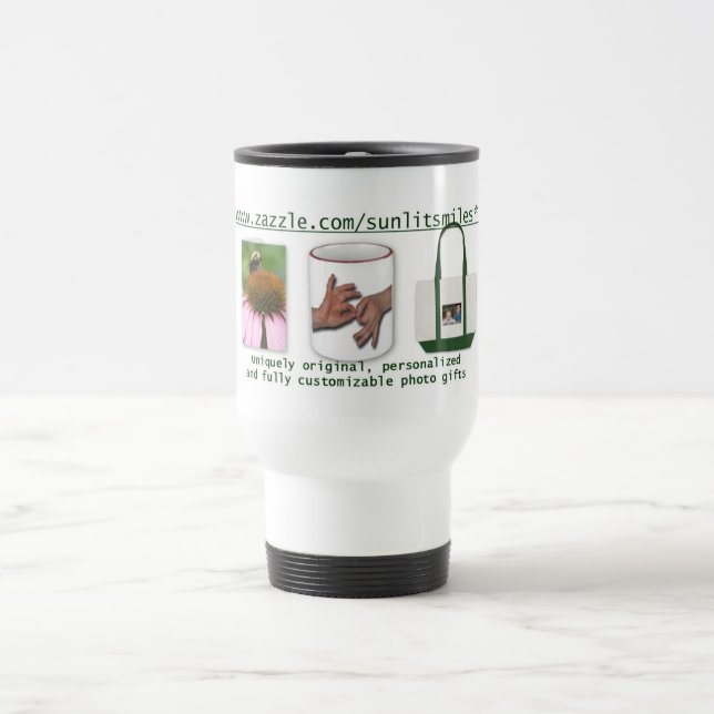 SunlitSmiles Business Card Travel Mug (Center)