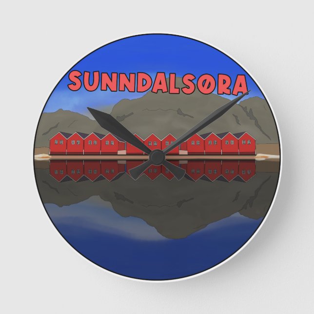 Sunndalsøra Norway Round Clock (Front)